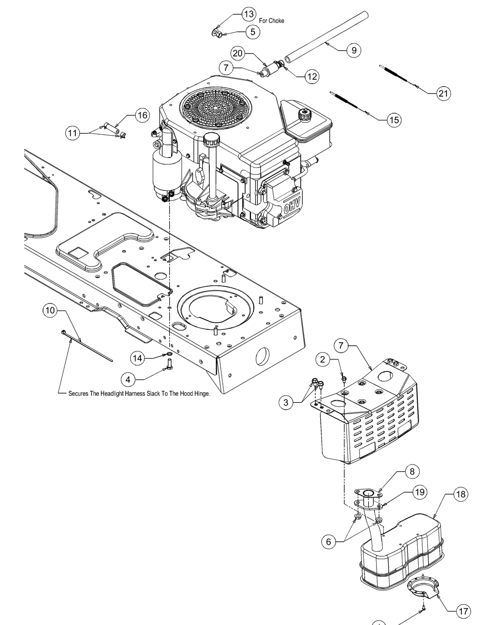 Command Engine Accessories Diagram and Parts List for LT1040 13AX10CG709-13AX10CG710-13BX10CG710 Cub Cadet Lawn Tractor